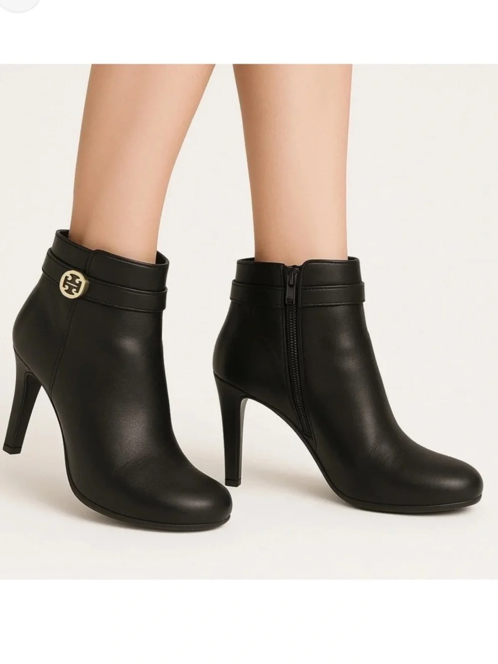 EUC Tory Burch Leather Bristol Heeled Ankle Boots Black Size 7.5